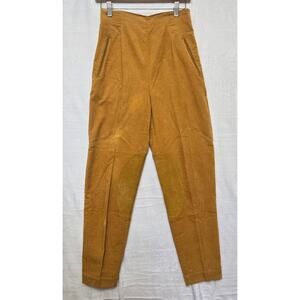 Renny Womens Vtg 90s Y2K Equestrian High Waist Corduroy Leather Riding Pants 8